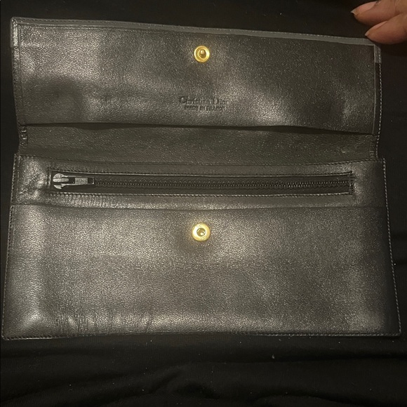 Dior Black Leather wallet with Gold Logo - Picture 15 of 16
